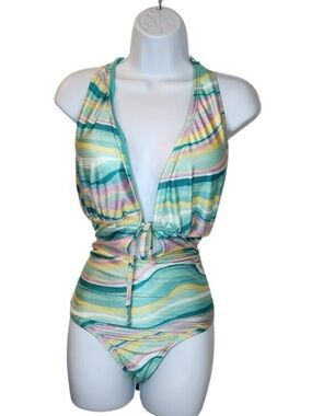 One-Piece Swimsuit - Pastel Multi Stripe